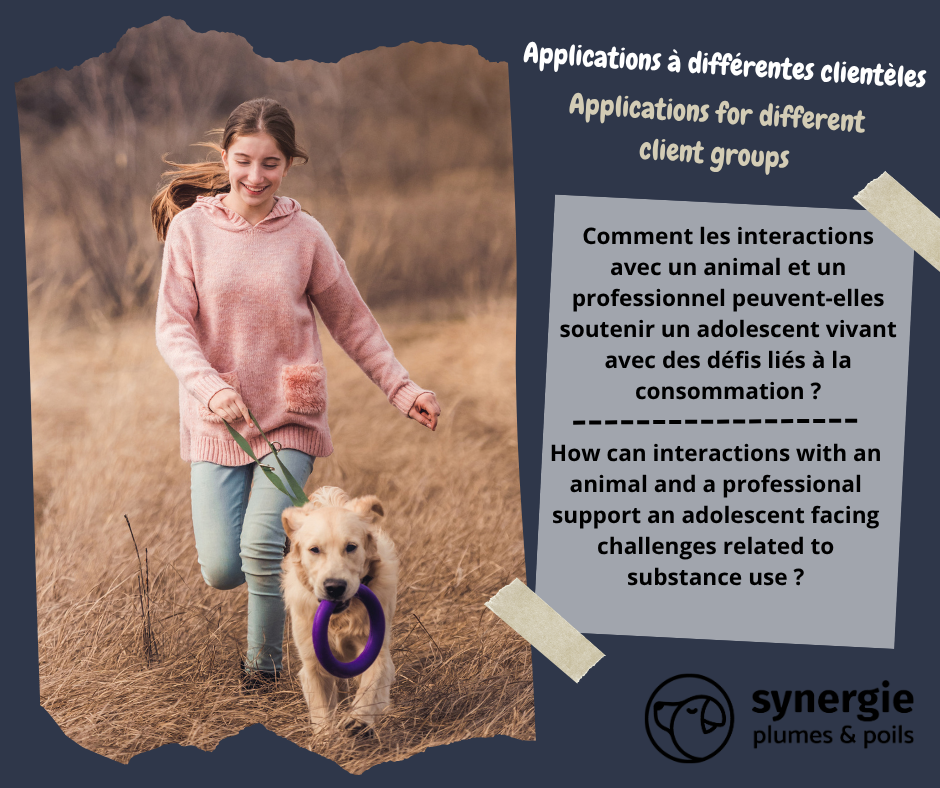 Comment les interactions avec un animal et un professionnel peuvent-elles soutenir un adolescent vivant avec des défis liés à la consommation ?